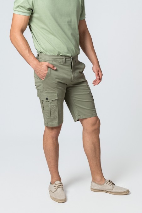 GREEN CARGO BERMUDA SHORTS
