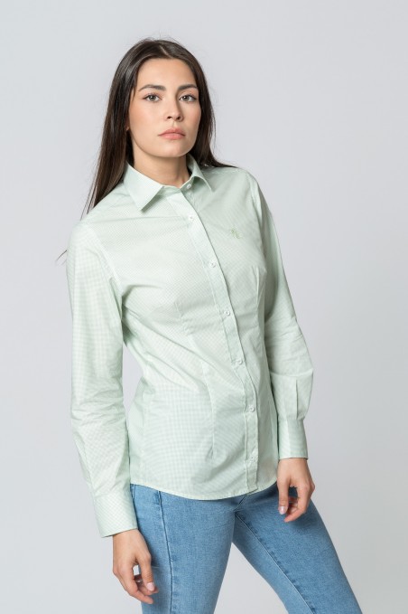 CAMISA MICROCUADROS MENTA