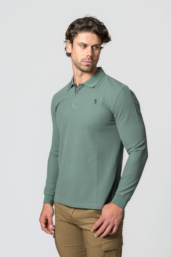 POLO MANGA LARGA OLIVE