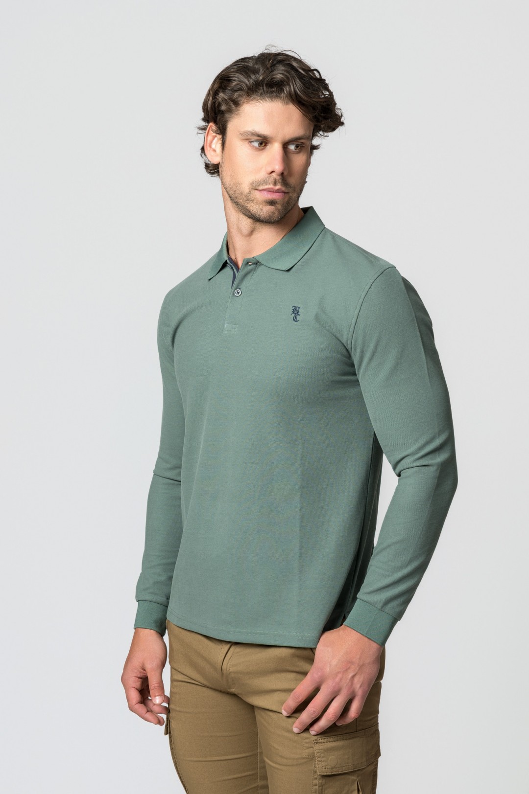POLO MANGA LARGA OLIVE