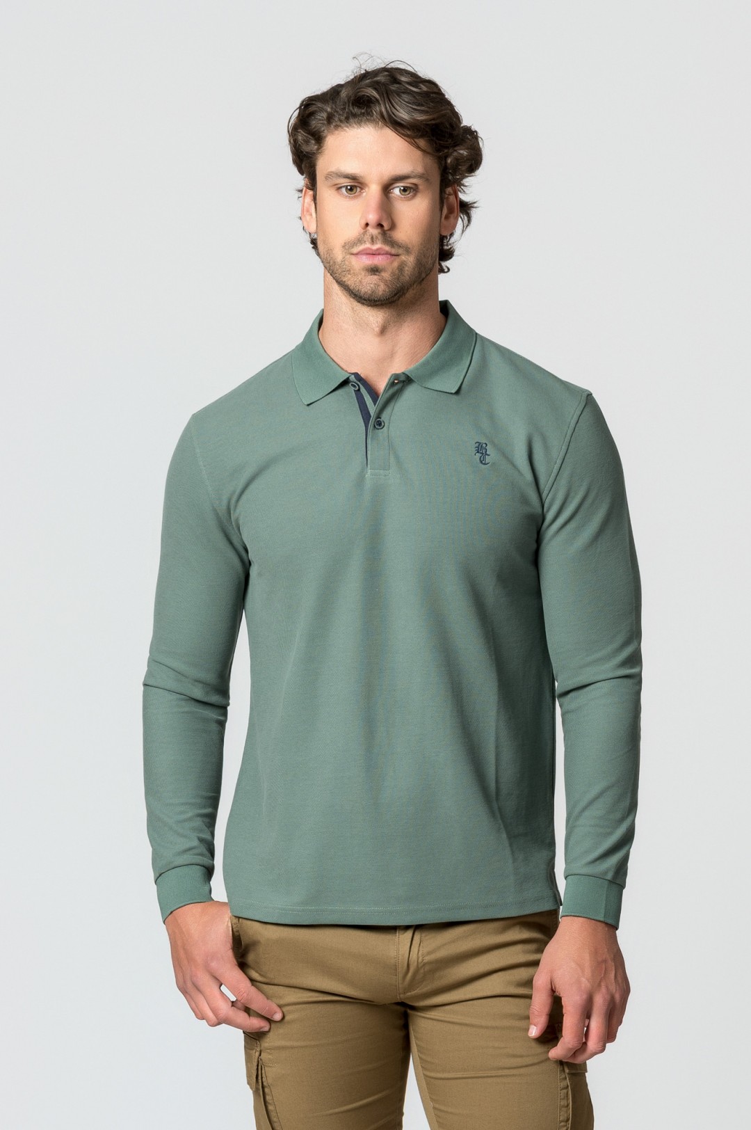 POLO MANGA LARGA OLIVE