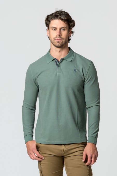 POLO MANGA LARGA OLIVE