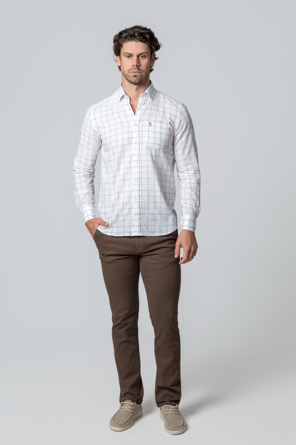 CAMISA CUADROS MALVA Y VERDE 2