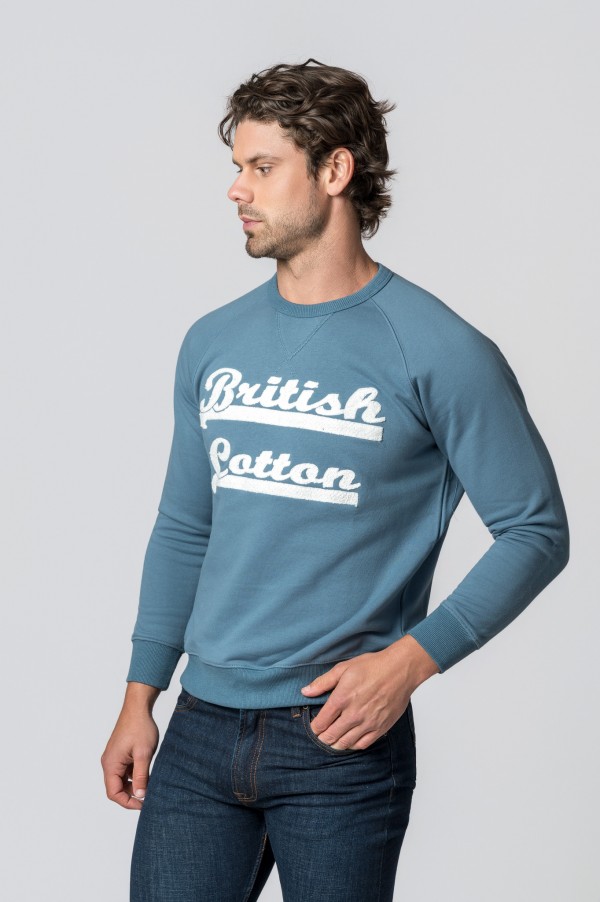 SUDADERA FELPA BRITISH COTTON AZUL
