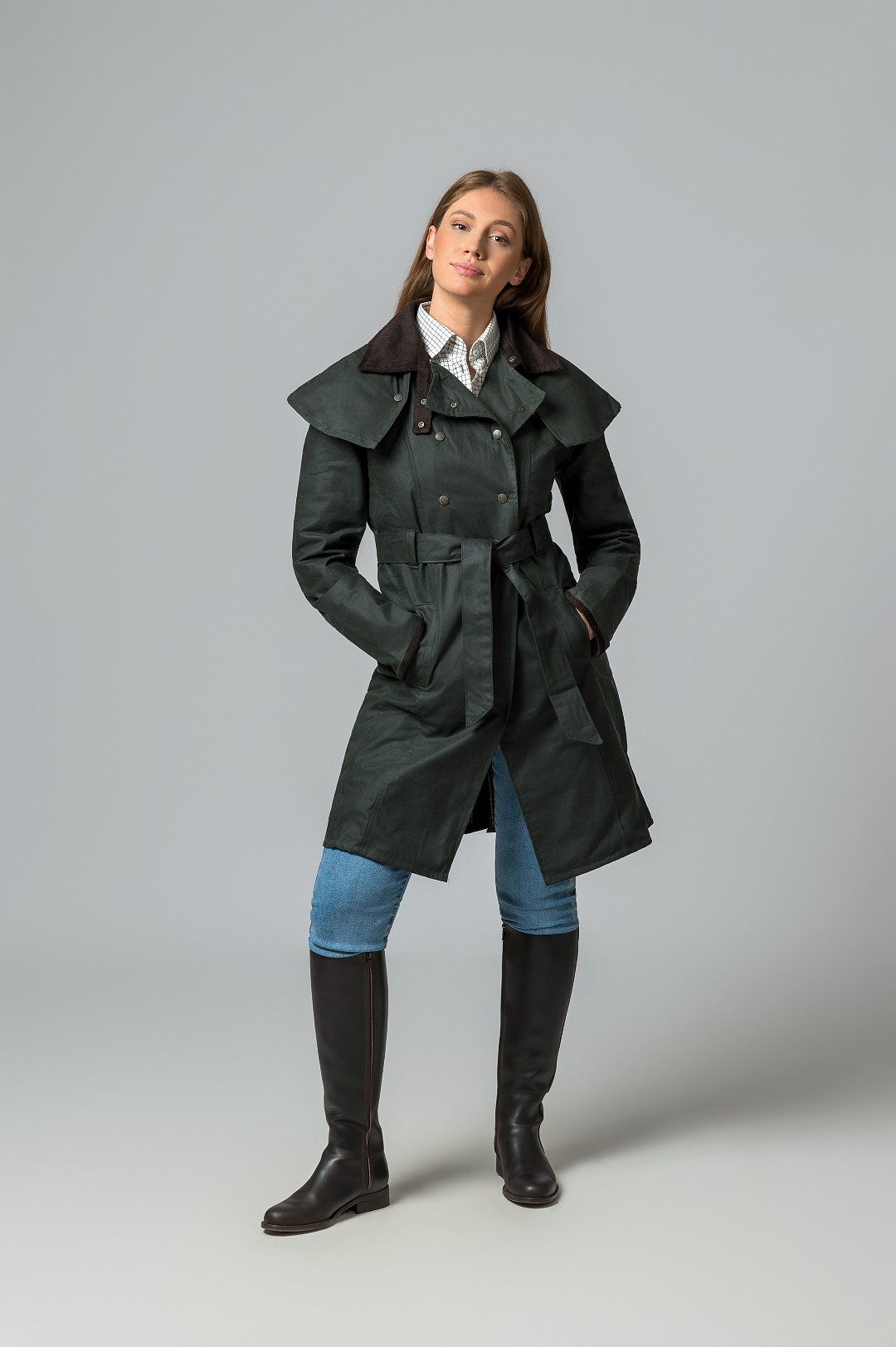 CAPA DE MUJER ENCERADA VERDE