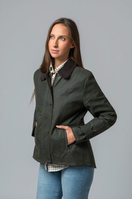 CHAQUETA ENCERADA AMBLE VERDE