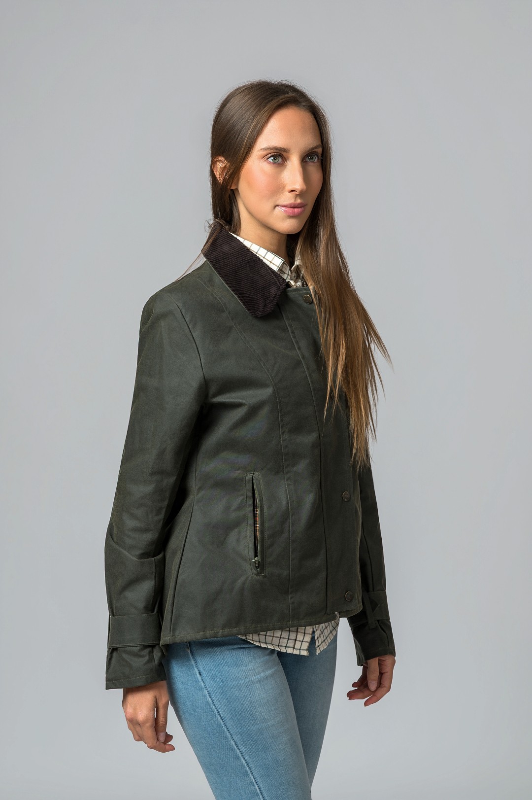 CHAQUETA ENCERADA AMBLE VERDE