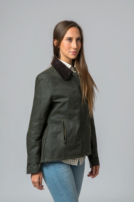 CHAQUETA ENCERADA AMBLE VERDE