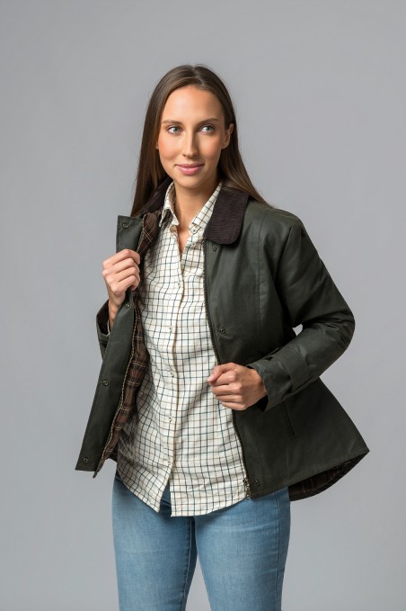 CHAQUETA ENCERADA AMBLE VERDE