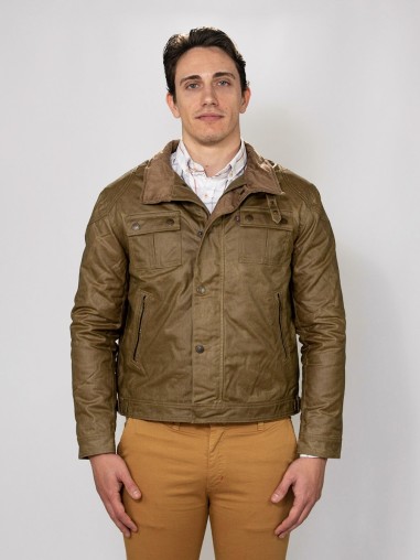 Cazadora Encerada Modelo Biker
