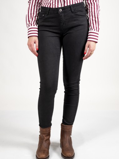 PANTALÓN MUJER 5 BOLSILLOS ELÁSTICO NEGRO