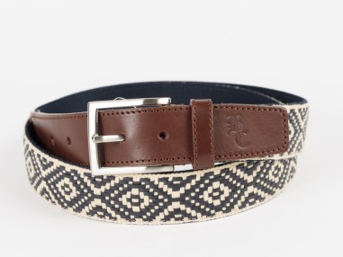 CINTURÓN PIEL ESTILO JACQUARD