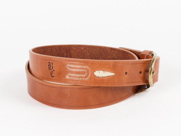 CEINTURE EN CUIR BRITISH COTTON. COULEUR NOISETTE