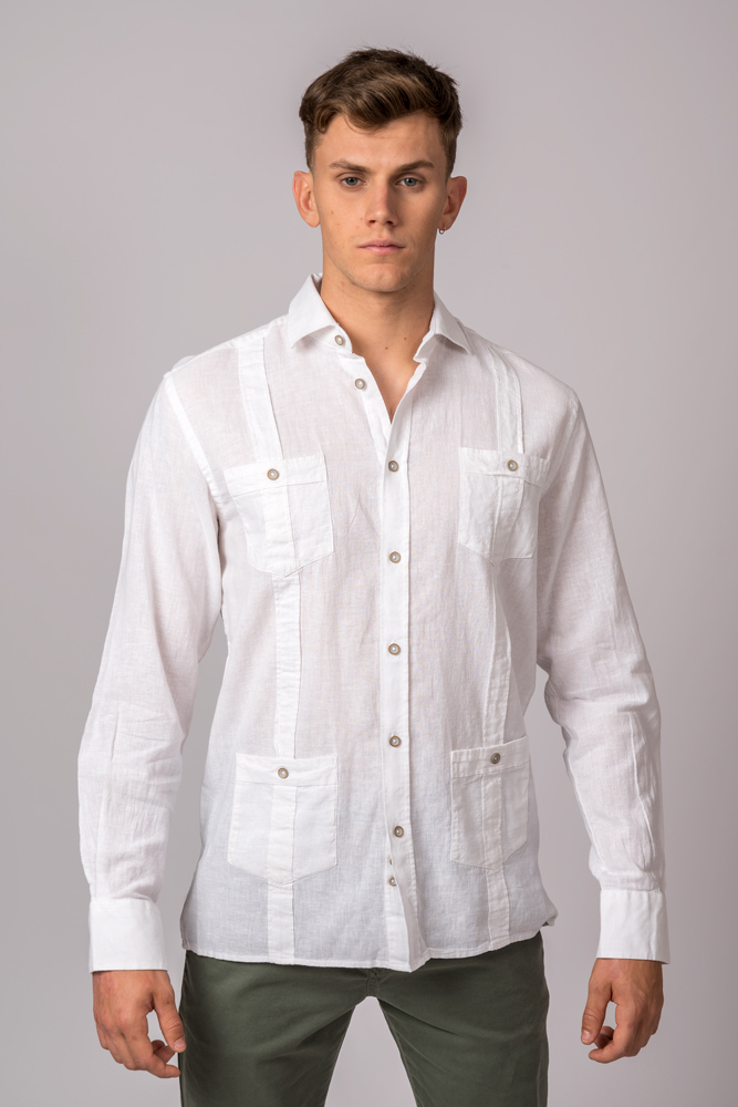 Camisa Hombre Guayabera Cotton